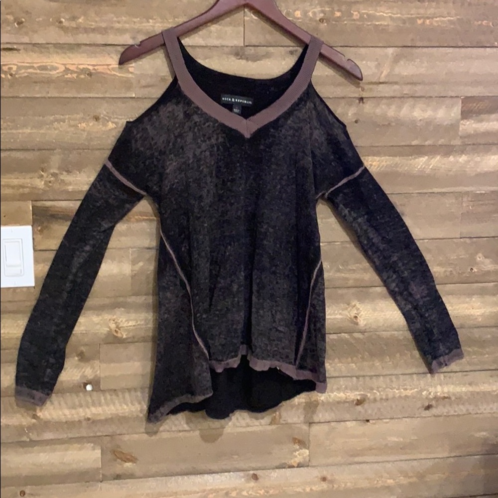 Cold shoulder oversized sweater